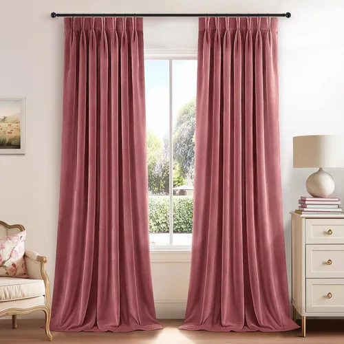 Vista 12 de Cortinas opacas de terciopelo gris pardo de 96 pulgadas de largo, para sala de estar y dormitorio, modernas, elegantes y de lujo, bloqueo de luz