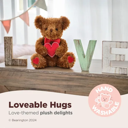 Vista 3 de Bearington I Love You More Oso de San Valentín - Oso de peluche de San Valentín suave y tierno de 6" con pelaje esponjoso - Adorable oso de peluche