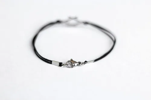 Vista 4 de Star of David bracelet for men silver tone stainless steel star charm men's bracelet Jewish gift for him black string waterproof Bar Mitzvah jewelry