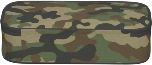 Vista 3 de Estuche para lápices con estampado de camuflaje verde y camuflaje, bolsa con soporte para bolígrafos, organizador de escritorio para escuela