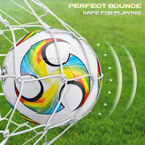 Vista 4 de Deekin Balón de fútbol a granel con aguja de bomba de tamaño 5/4/3 desinflado, pelota de fútbol oficial para interiores y exteriores, accesorios