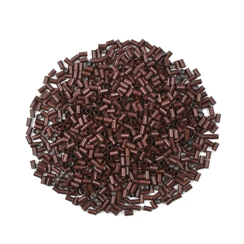 Vista 7 de 200 piezas de 0.134 in de microanillos de eslabones de cuentas de cobre sin silicona para extensiones de cabello (negro)