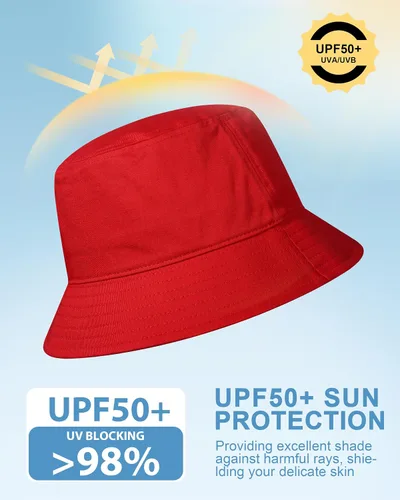 Vista 2 de GADIEMKENSD Sombrero de pescador 100% algodón, unisex, protección solar UPF 50, ligero, plegable