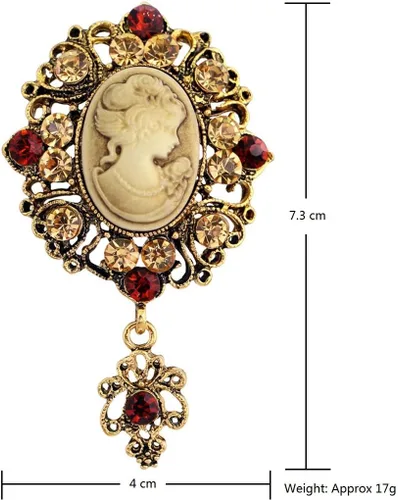 Vista 5 de JJTZX Gargantilla victoriana de terciopelo negro con encaje camafeo gótico para mujer