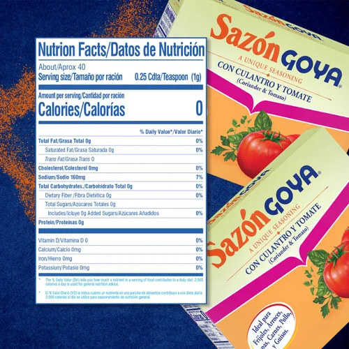 Vista 2 de Goya Foods Sazón condimento con cilantro y tomate, 1.41 onzas (paquete de 36)