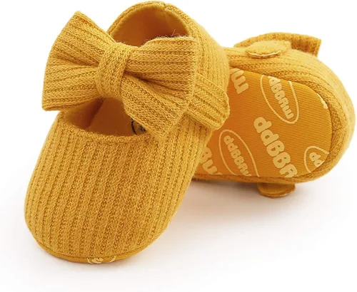 Vista 5 de Zapatos planos Mary Jane para bebés y niñas, con lazo, floral, princesa, vestido de boda, zapatos suaves para recién nacidos, cuna para primeros