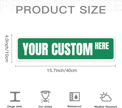 Vista 4 de Letrero de calle personalizado, letrero de metal personalizado para oficina, negocios, lugar de trabajo, hogar, bar, interior/exterior con logotipo