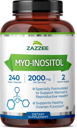 Vista 10 de Myo-Inositol para SOP, 120 cápsulas vegetarianas, 0.07 oz por ración, vegetarianos/veganos, potente apoyo SOP, fertilidad y reproductiva