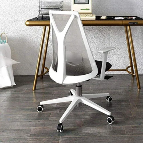Vista 2 de Silla de computadora, silla de oficina en casa, silla de estudio, silla de dormitorio, respaldo elevador, silla cómoda de ingeniería sedentaria