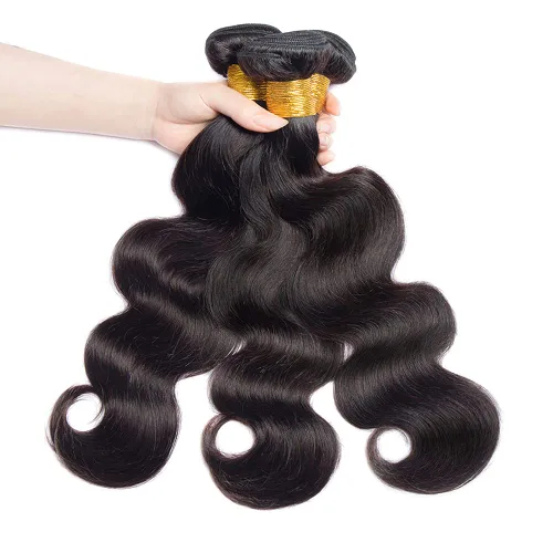 Vista 7 de #1B - Extensiones de cabello humano ondulado negro natural, 30, 32, 34 pulgadas, extensiones de cabello humano virgen brasileño sin procesar