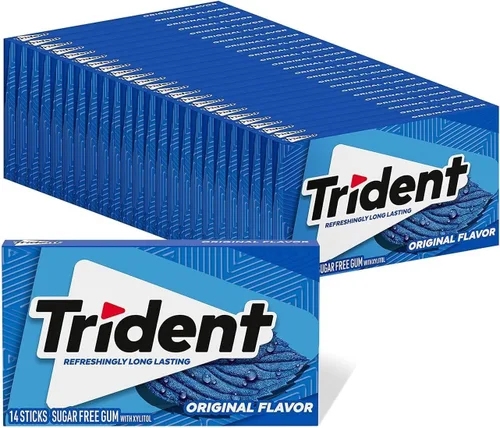 Vista 17 de Trident Chicle de menta verde sin azúcar, a granel, 24 paquetes de 14 piezas (336 piezas en total)