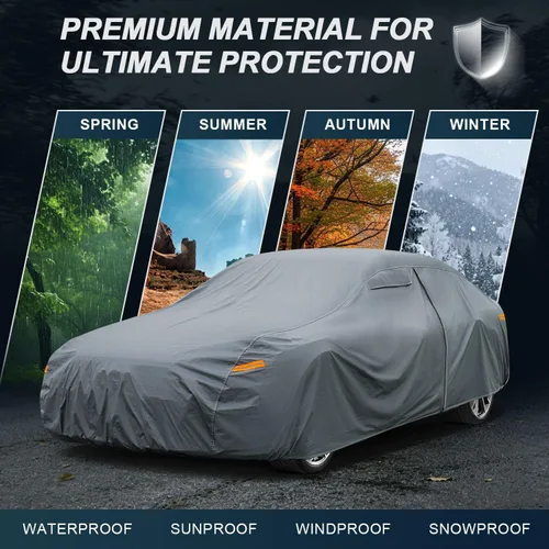 Vista 6 de GUNHYI Funda de coche de 16 capas para automóvil deportivo Coupe pequeño impermeable para todo tipo de clima, ajuste universal Mazda Miata/MX-5, BMW