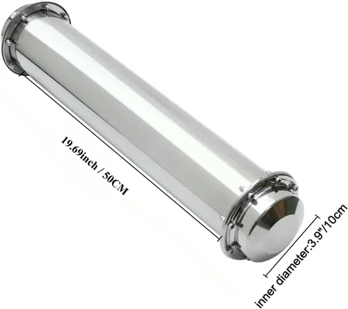 Vista 2 de Durable Waterproof Stainless Steel Time Capsule 19.69 Inch 50cm Lock Container for Memory Storage