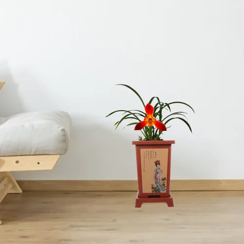 Vista 7 de Happyyami 4 juegos de macetas de orquídeas grandes macetas de cerámica para cactus maceta decorativa para suculentas, maceta redonda grande