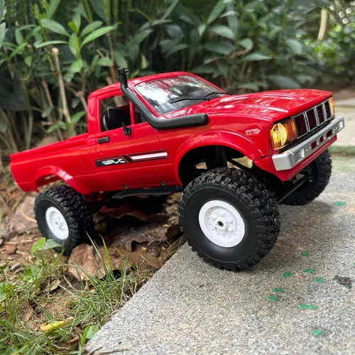 Vista 7 de Camión RC WPL C24 RC Crawler escala 1/16 4x4 RC Rock Crawler todo terreno todoterreno Pickup Truck RTR Control remoto LED proporcional acelerador