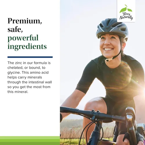 Vista 5 de Terry Naturally Zinc Plus Selenio - Suplemento de salud inmune y respiratoria - Suplemento mineral con quelato de bisglicinato de zinc - Fórmula