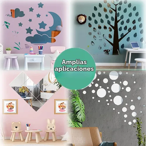 Vista 6 de Hoja de espejo acrílico autoadhesiva de 8 x 6 pulgadas, paquete de 6 unidades, flexibles, inastillables, sin vidrio, azulejos grandes autoadhesivos