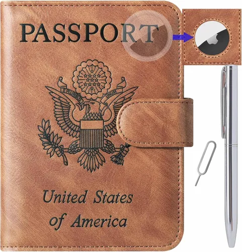 Vista 22 de LOHASLIFE Soporte para pasaporte para viajes, cartera con bloqueo RFID para 116#Negro