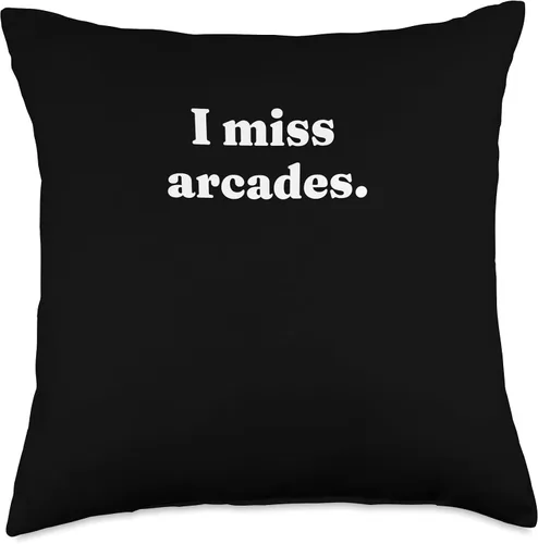Vista 4 de I Miss Arcades Retro 80s and 90s Gaming Nostalgia Gamer Throw Pillow