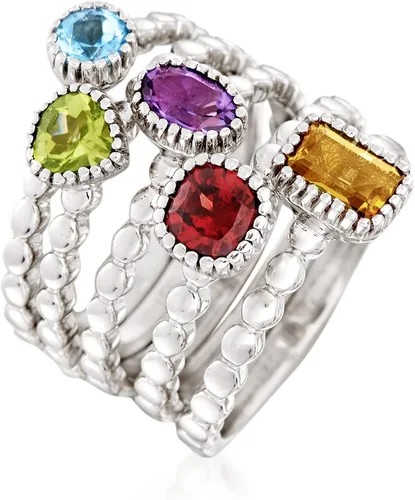 Vista 3 de Ross-Simons 2.50 ct. t.w. Multi-Gemstone Jewelry Set 5 Rings in Sterling Silver