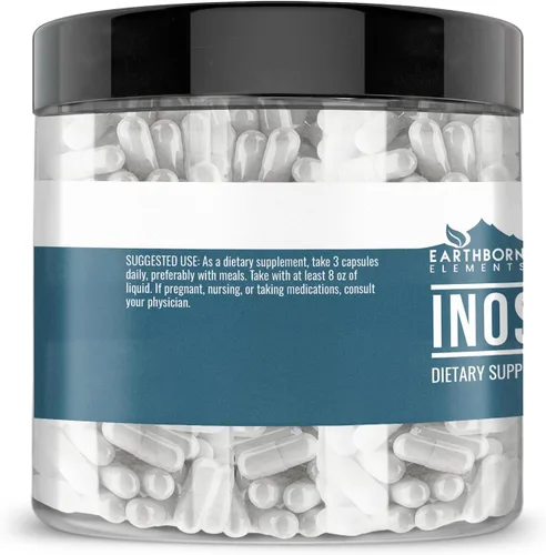 Vista 3 de Earthborn Elements Inositol 200 cápsulas, puro y sin diluir, sin aditivos