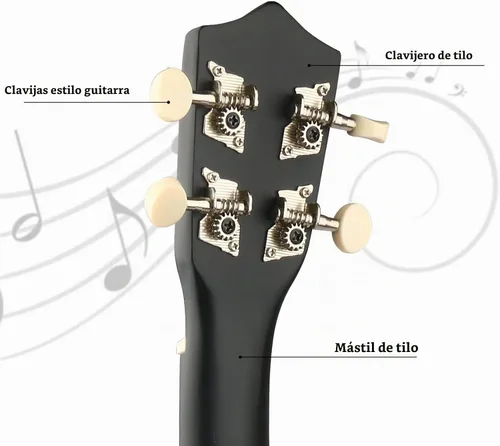 Vista 3 de LXS Ukelele soprano para niños de principiantes - Ukelele guitarra pequeña de 21" con bolsa de concierto, cuerda de reserva, púas y tutorial