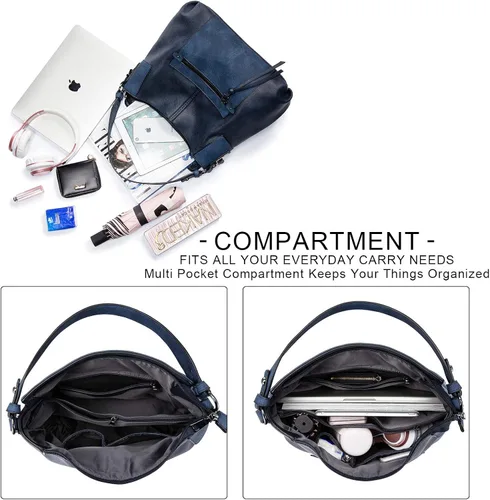 Vista 3 de Realer - Bolsa hobo para mujer, grande, cruzada, al hombro