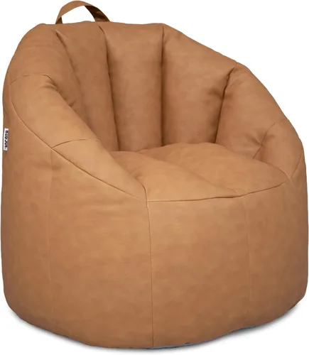 Vista 31 de Big Joe Milano - Silla de Puf con Cuero Montana Negro Vibe
