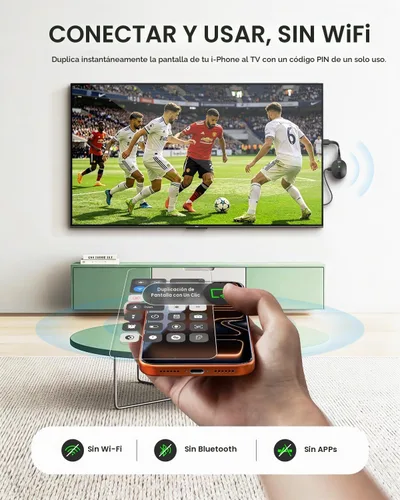 Vista 2 de AIMIBO Adaptador de pantalla inalámbrico iOS 4K Plug & Play de doble banda