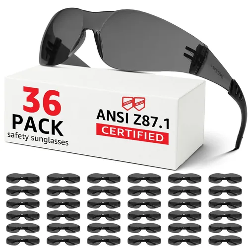 Vista 18 de Gafas de seguridad ANSI Z87.1 transparentes, paquete de 120 unidades, gafas de seguridad para hombres y mujeres, gafas de protección transparentes