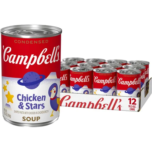 Vista 10 de Sopa condensada Campbell's para niños de pollo y estrellas, lata de 10.5 onzas