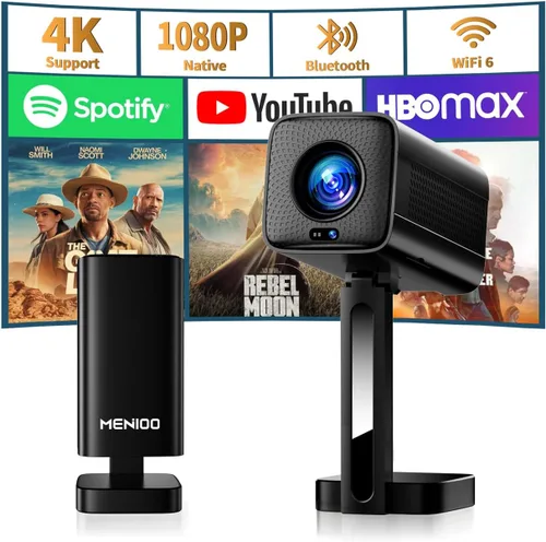 Vista 9 de Mini proyector 1920*1280P HD Smart Projector con Wifi y BT incorporado App Beige