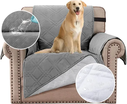 Vista 24 de H.VERSAILTEX Funda de sofá 100% impermeable, lavable, antideslizante, para 3 cojines, protector de muebles para mascotas, fundas de sofá