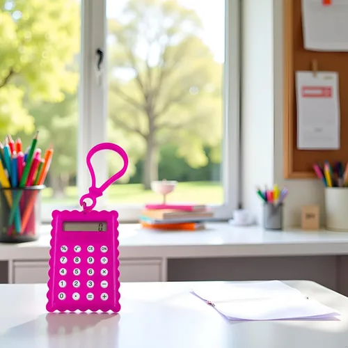 Vista 3 de Electrónica de oficina y accesorios de bolsillo para estudiantes Mini calculadora electrónica en forma de galleta Suministros de oficina escolar