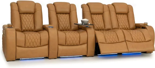 Vista 46 de Seatcraft Asiento de cine en casa Diamante Marrón Reclinable Individual