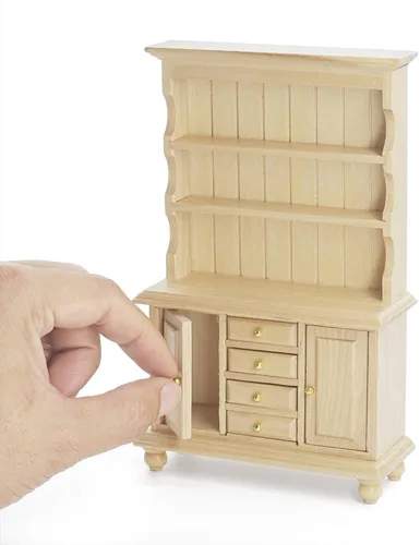 Vista 10 de Odoria 1/12 - Muebles en miniatura para casa de muñecas, color marrón