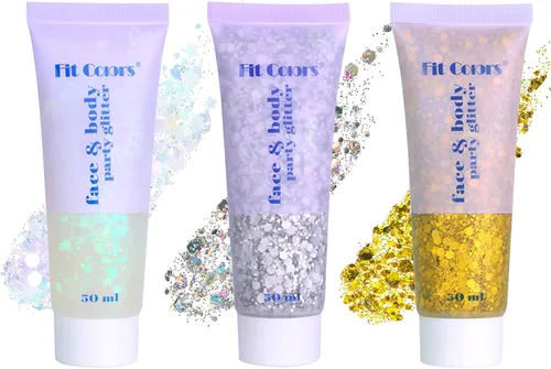 Vista 18 de Gel con purpurina para el cabello de cara y cuerpo azul para mujeres y niños, lentejuelas holográficas monocromáticas de sirena, maquillaje