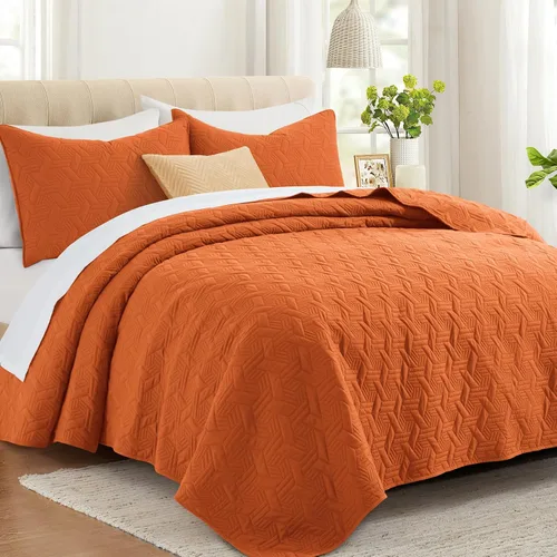 Vista 17 de Lavsiry Juego de ropa de cama acolchada de tamaño individual beige con funda de almohada, colcha ligera de verano, sobrecama, manta acolchada suave