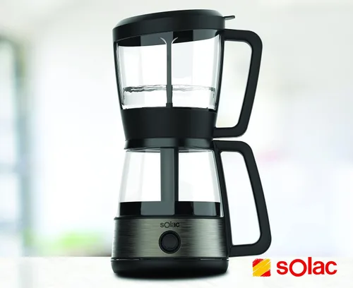 Vista 8 de SOLAC SIPHON BREWER - Cafetera al vacío 3 en 1, cafetera de té y caldera de agua, acero inoxidable cepillado y negro, 30 onzas