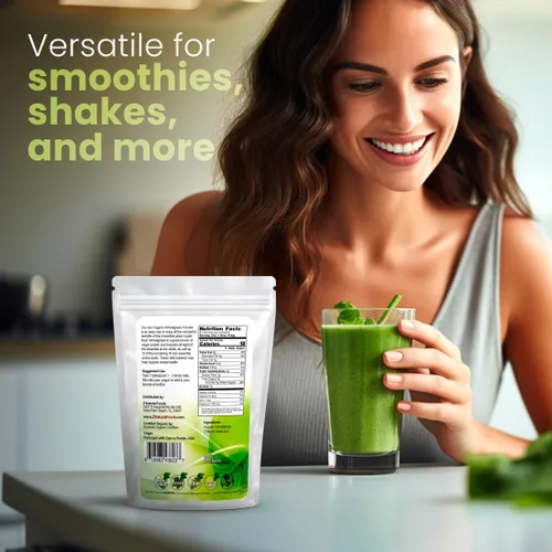 Vista 7 de Z Natural Foods Polvo de pasto de trigo orgánico, polvo de superalimento verde para batidos, jugos, batidos y recetas, polvo rico en nutrientes