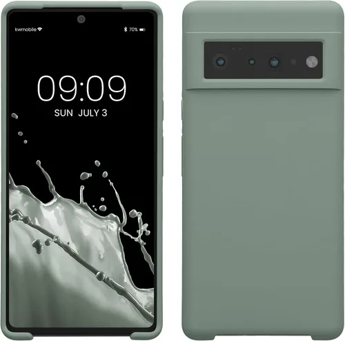 Vista 141 de kwmobile Funda Compatible con Google Pixel 6 Pro - Funda de teléfono de silicona TPU con acabado suave - Azul Arrecife