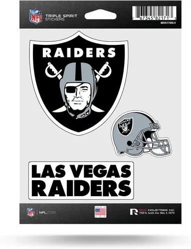 Vista 22 de Rico Industries NFL Football Triple Spirit Stickers Hoja de calcomanías triples