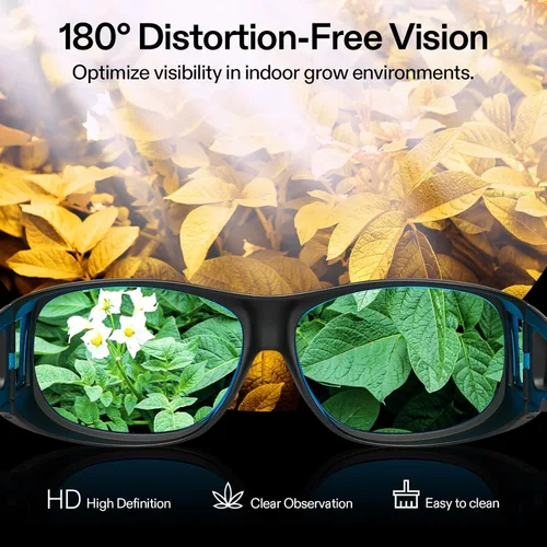 Vista 2 de VIVOSUN Gafas Protectoras de Hidropónicos Interior Anti UVA y UVB para Sala de Cultivo con Estuche para Gafas, Azul