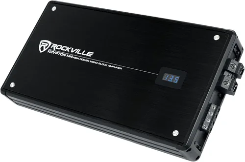 Vista 3 de Rockville Krypton M4 6000w Peak/1500w RMS Mono 1 Ohm Amplificador de Coche Amp+Remoto Bass Knob with Clipping Indicator, Digital Voltage Display