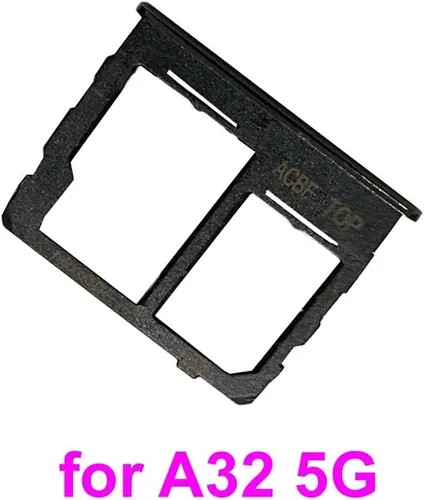 Vista 2 de Bandeja de tarjeta SIM individual Reemplazo del soporte de ranura SD para Samsung Galaxy A32 5G SM-A326U A326U1 S326DL A326W (negro)