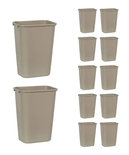 Vista 13 de Rubbermaid Commercial Products - Basurero de escritorio de resina plástica Azul