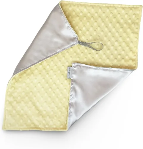 Vista 12 de MEG ORIGINAL Satin and Minky Dot - Manta de seguridad para bebé con lazo (plata/azul)