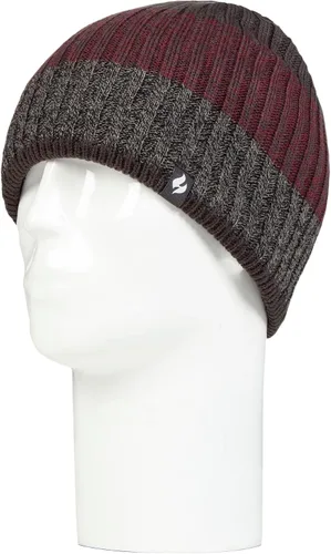 Vista 3 de HEAT HOLDERS Gorro de invierno a rayas para hombre con aislamiento térmico cálido