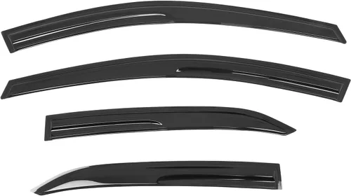 Vista 15 de IKON MOTORSPORTS Viseras de ventana de canal compatibles con Toyota Camry 2018-2024, protectores de lluvia acrílicos ahumado/tintados, deflectores