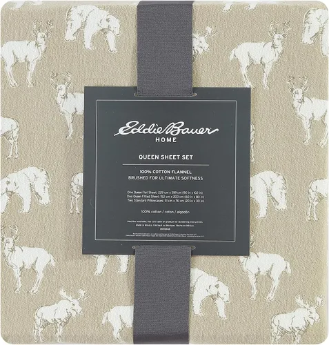 Vista 9 de Eddie Bauer Flannel Collection - Juego de sábanas de algodón, preencogido y cepillado para mayor suavidad, comodidad y sensación de calidez